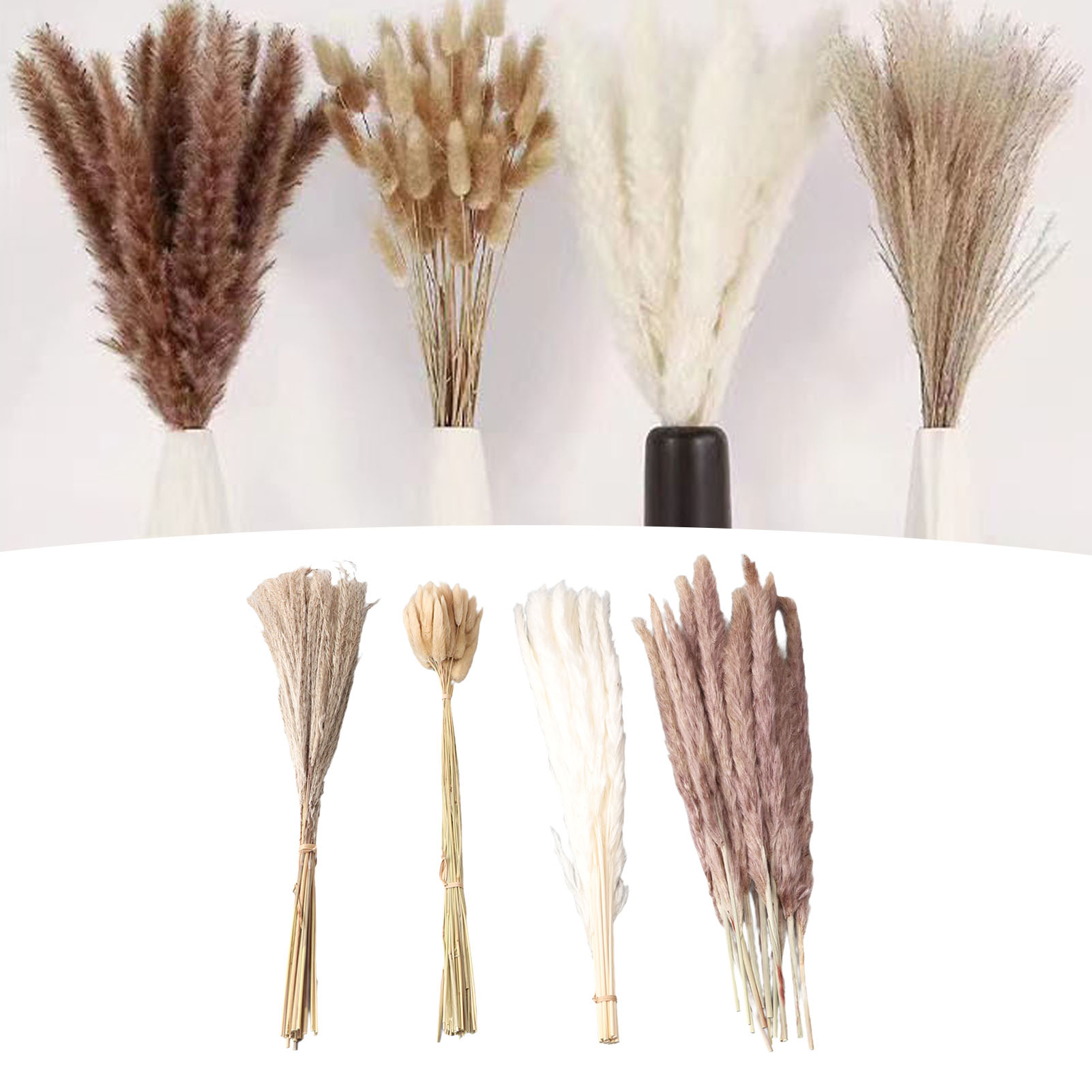 Dried Flower Bunch - Natürliches Getrocknetes Pampasgras Flauschig 15 Stück