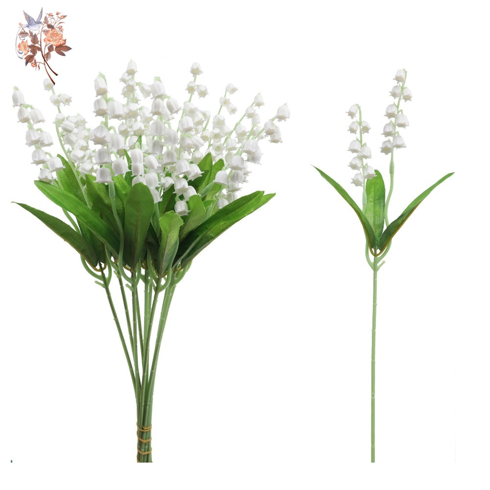 Dried Flower Bunch - Weiße Maiglöckchen, 10 Stück, künstliche Blumen
