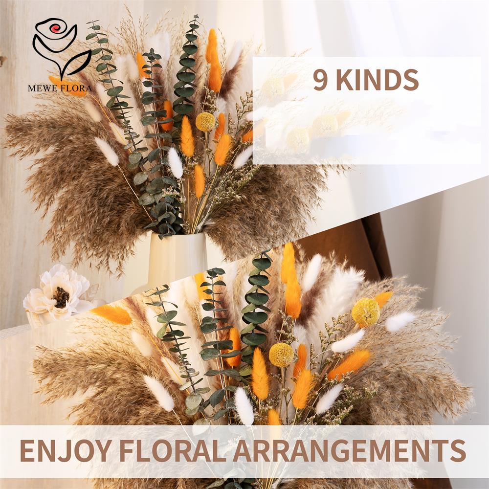 65 Stück orangefarbener Pampas – Dried Flower Bunch Bewertung und Preis