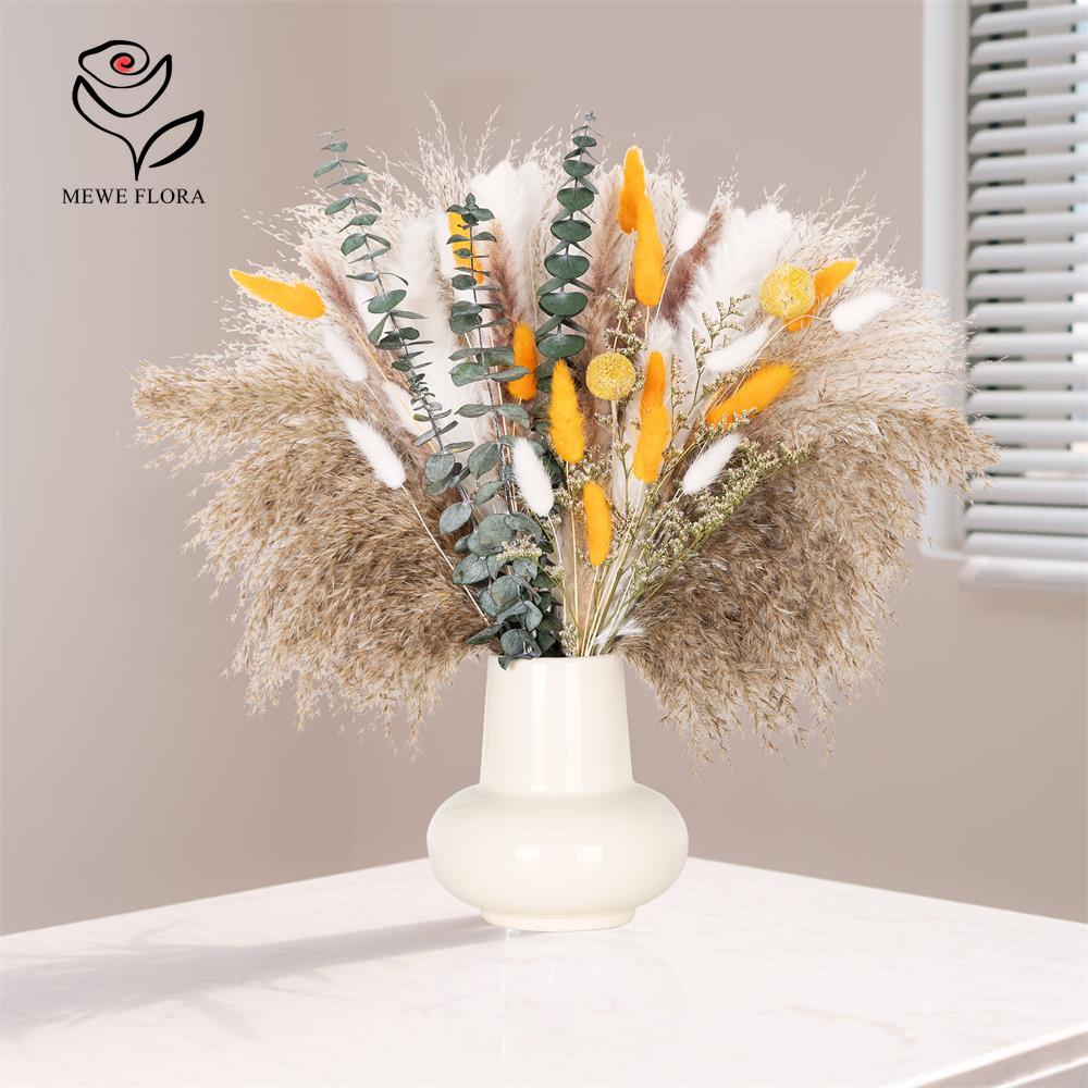 65 Stück orangefarbener Pampas – Dried Flower Bunch Bewertung und Preis
